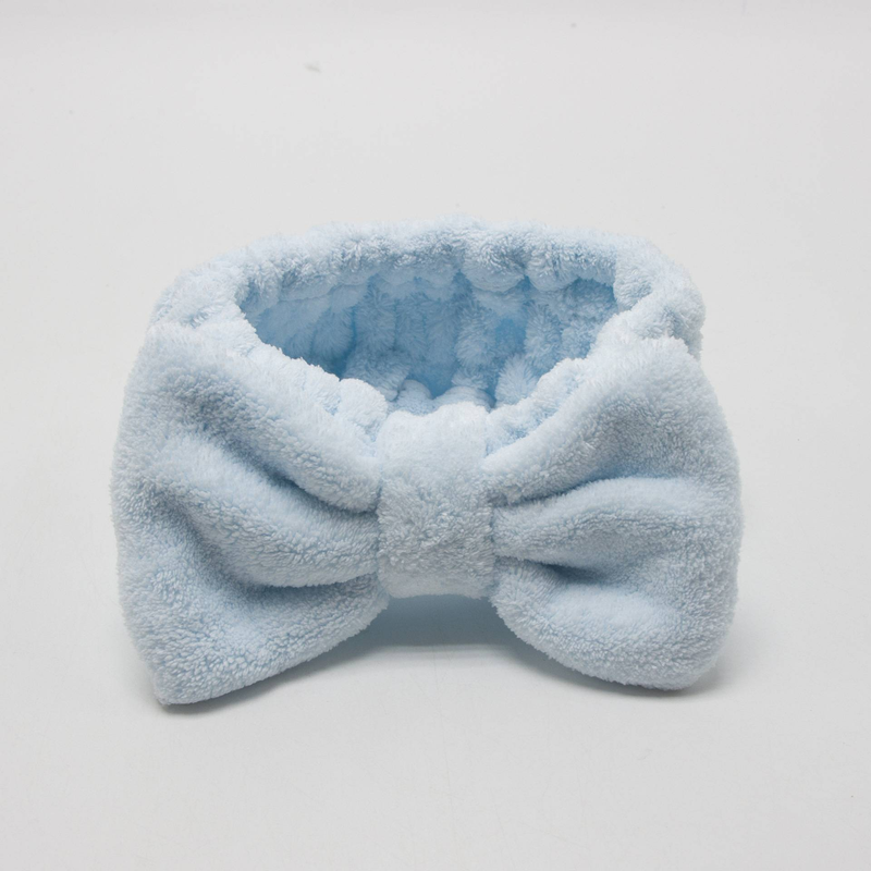 Unisex Ribbon Coral Fleece Headband – Soft Non-Slip Hair Wrap For Skincare & Makeup (Elegant Bow, Multi-Color Options)_voghion.com