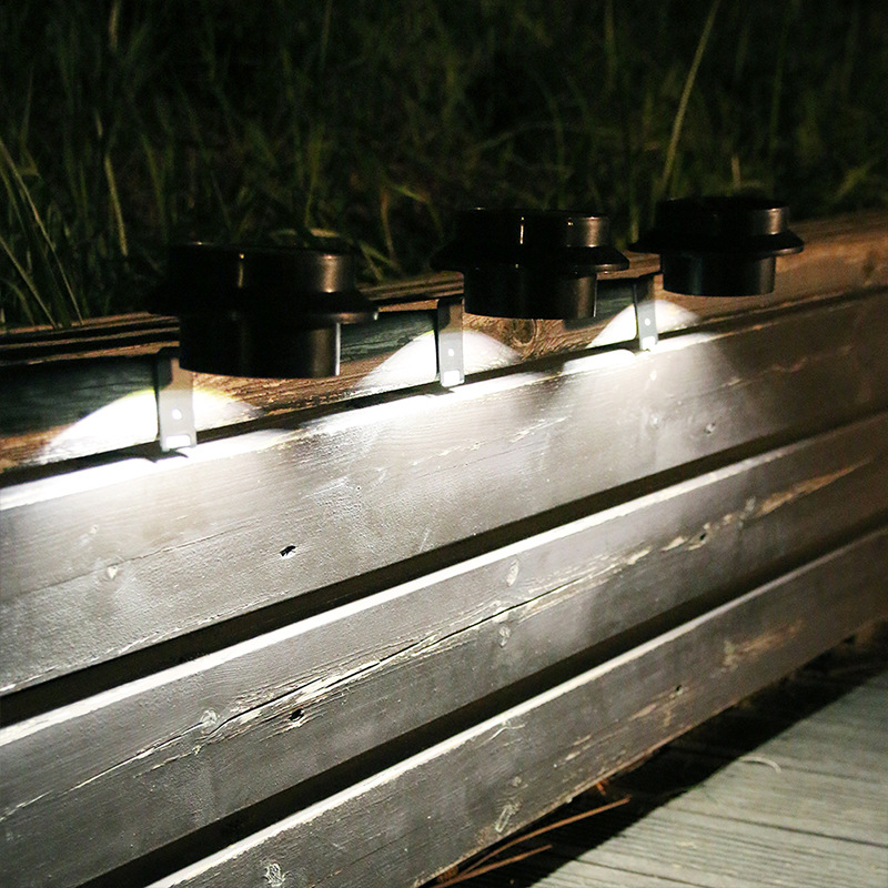Lámpara solar de pared de 13 LED para jardín, impermeable, para exteriores, con sensor de movimiento, diseño redondo en carcasa blanca y negra._voghion.com
