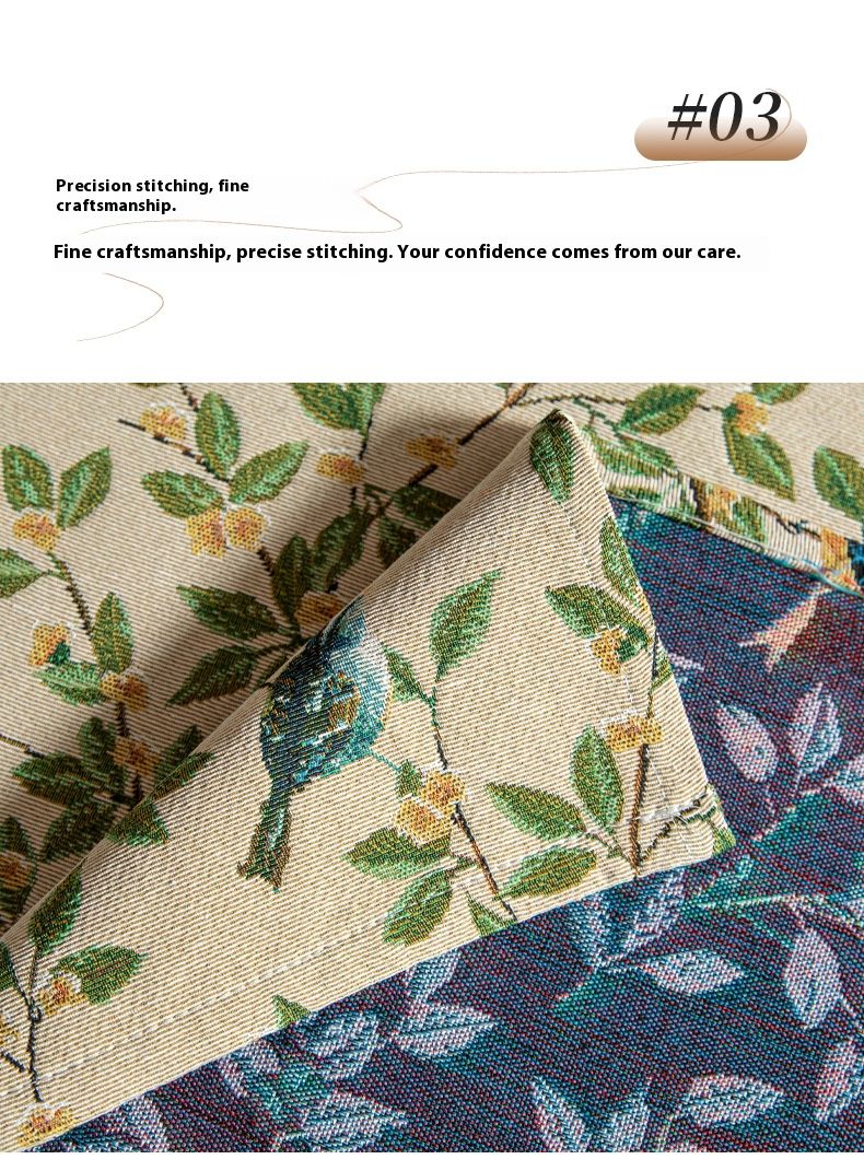 Rechteckige Tischdecke aus Polyester – Blumen- und Elster-Design für Ess- und Wohnzimmer (140 x 140 cm, 100 x 160 cm, 140 x 180 cm, 140 x 220 cm, Beige/Rot/Braun)_voghion.com