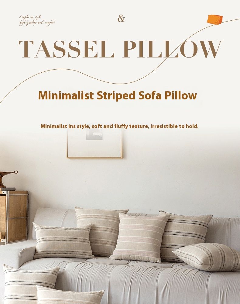 Federe per cuscini in policotone a righe moderne - Cuscini decorativi morbidi da 28x20 pollici per divano e letto_voghion.com
