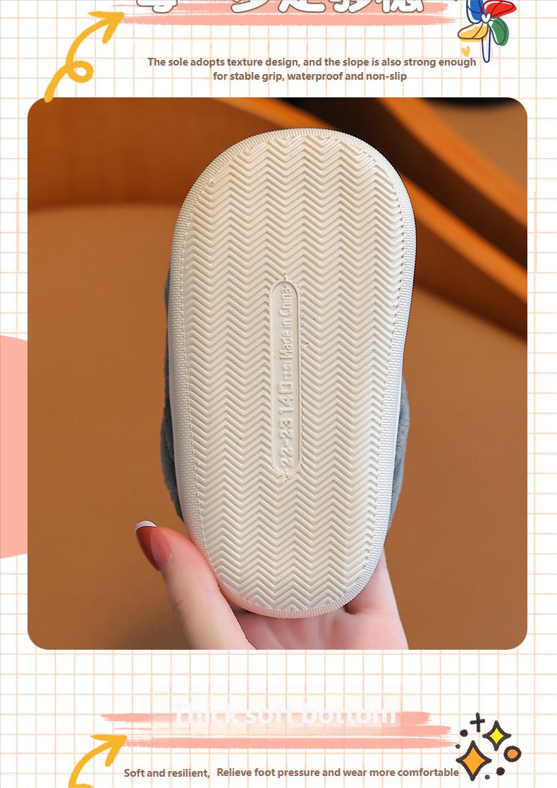 Pantofole da casa in cotone con fodera in peluche per neonati e fodera extra per il calore_voghion.com