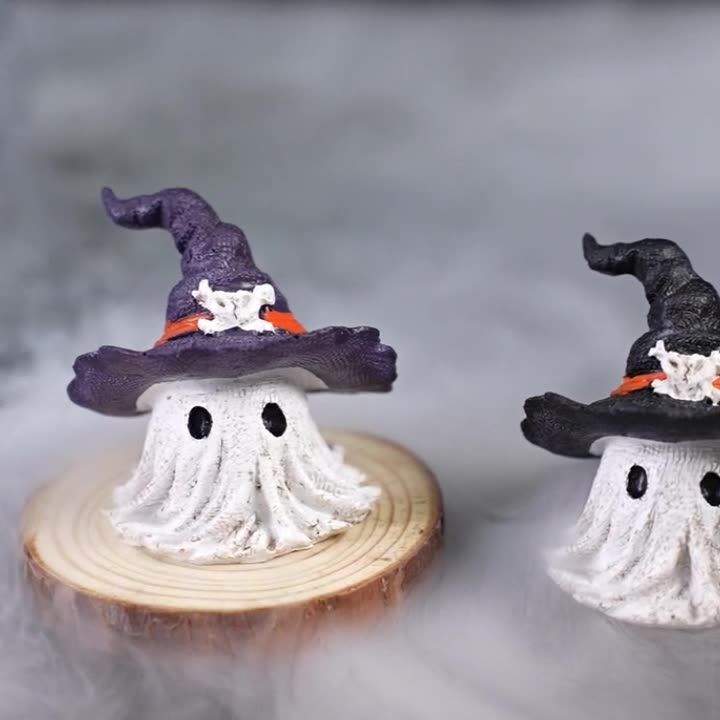 Chapéu Mágico de Halloween Enfeites Fantasma Micro Paisagem Decoração de Resina Fantasma Script Festa Atmosfera Assassina Pequenos Enfeites_voghion.com