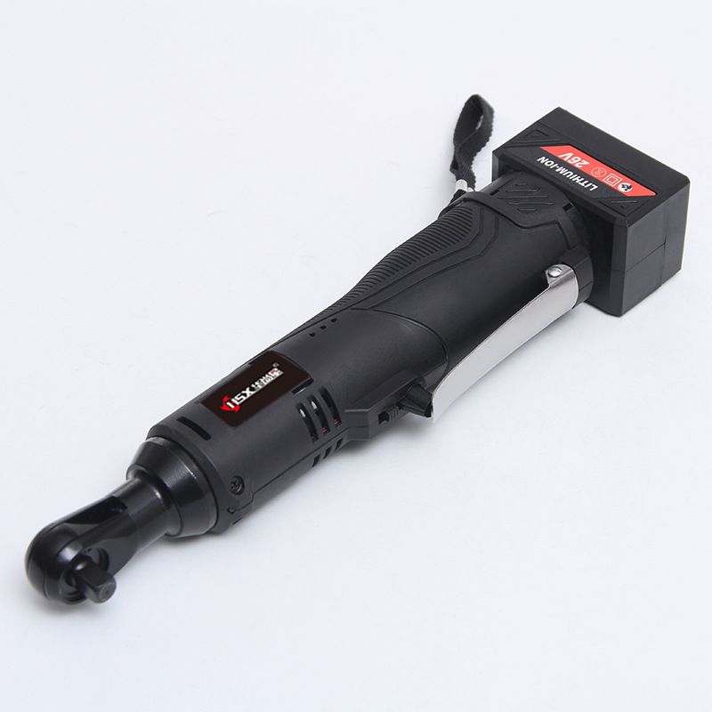 25V Cordless Electric Ratchet Wrench With Rechargeable Lithium Battery, 90° Right Angle Design For Auto Repair, Industrial Assembly & Stage Rigging_voghion.com