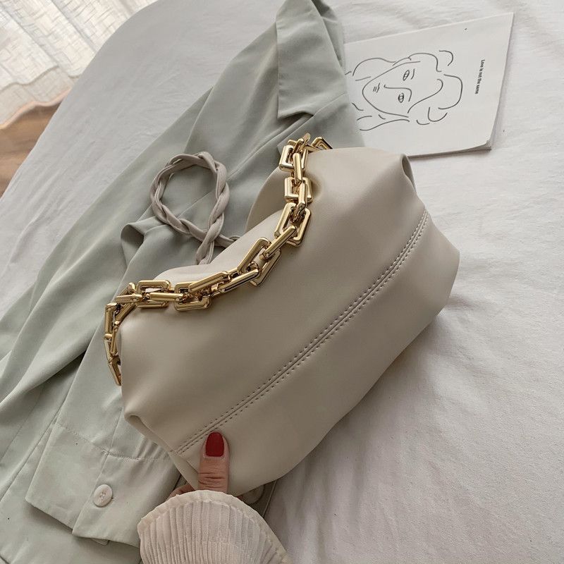 Borse a tracolla con design a cintura ondulata per donna Borse a tracolla in pelle PU Borse a catena da donna Borse da donna Borsa a nuvola_voghion.com