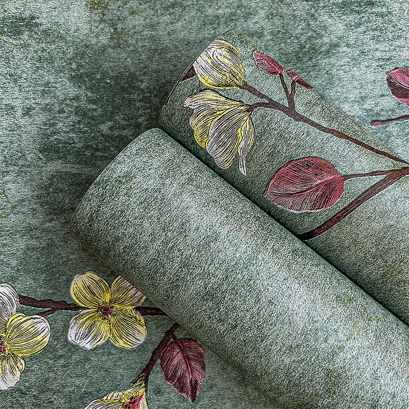 American Style Emerald Green Instant Paste PVC Self-Adhesive Live Streaming Background Wall Wallpaper_voghion.com