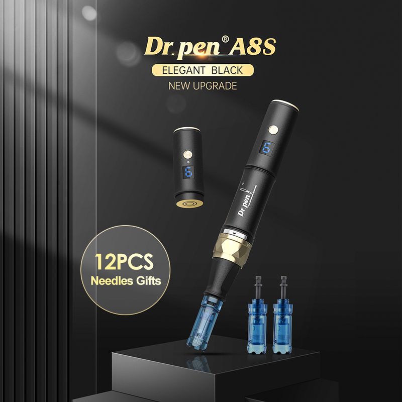 Authentischer Dr. Pen Ultima A8S Microneedling-Stift mit 12 Nadeln, kabelloser Derma-Pen mit Anti-Rückfluss-Effekt, Schönheitsmaschine für die Hautpflege_voghion.com