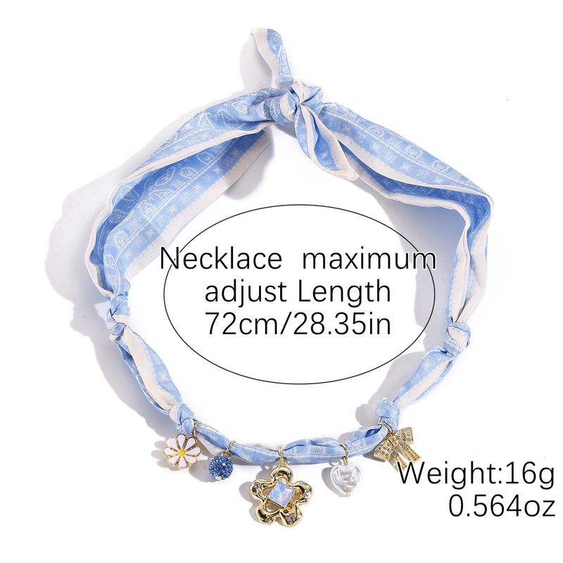 Collana con sciarpa di seta Collana con sciarpa di seta di lusso leggera e versatile con più ciondoli di perle di alta qualità_voghion.com