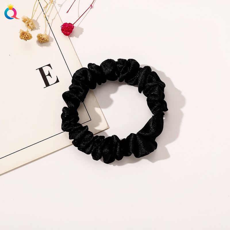 Vendita calda grande scrunchie in raso fresco tinta unita cordoncino sottile colore Dinza coda di cavallo palla cerchio per capelli_voghion.com