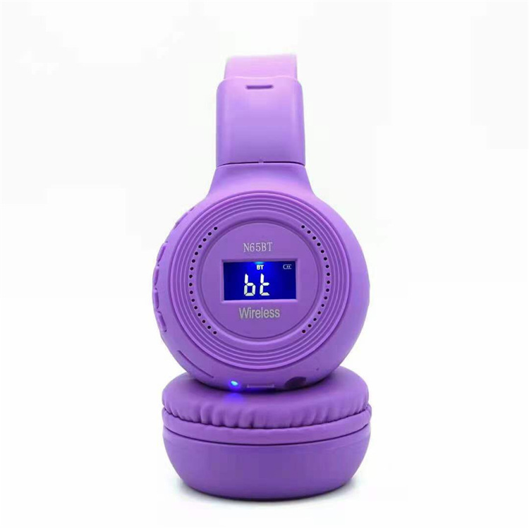 Oniwwertraff Qualitéit Kappgedroe Kaart FM Lauschteren Sport Kabellos Bluetooth Kopfhörer N65BT_voghion.com