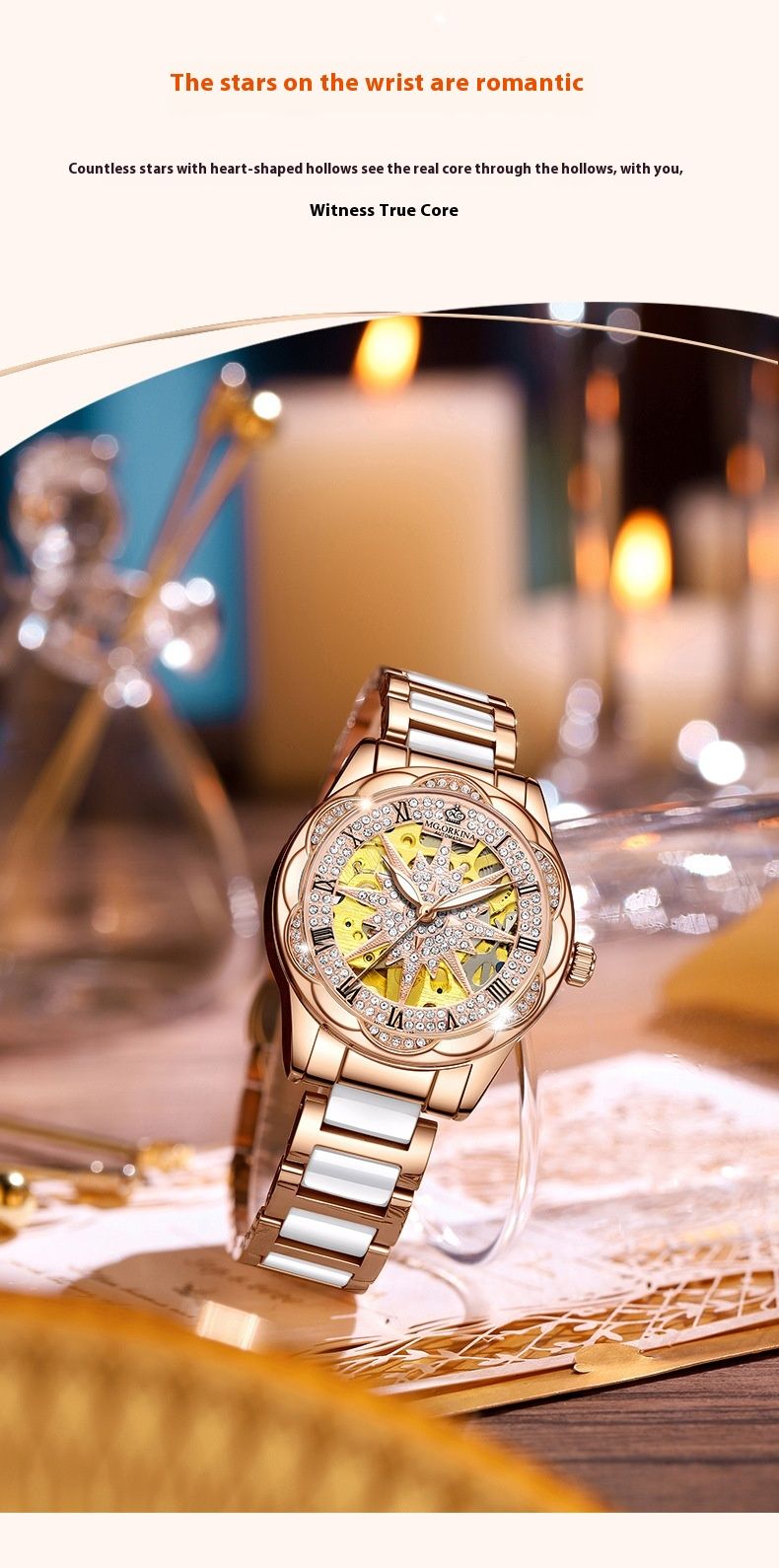New light luxury ladies automatic skeleton fashion mechanical watch_voghion.com