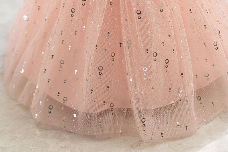 2024 nouvelle robe d'hôte pour enfants robe de soirée pour fille de fleur d'un an robe de princesse florale à manches bouffantes robe en gaze en stock_voghion.com