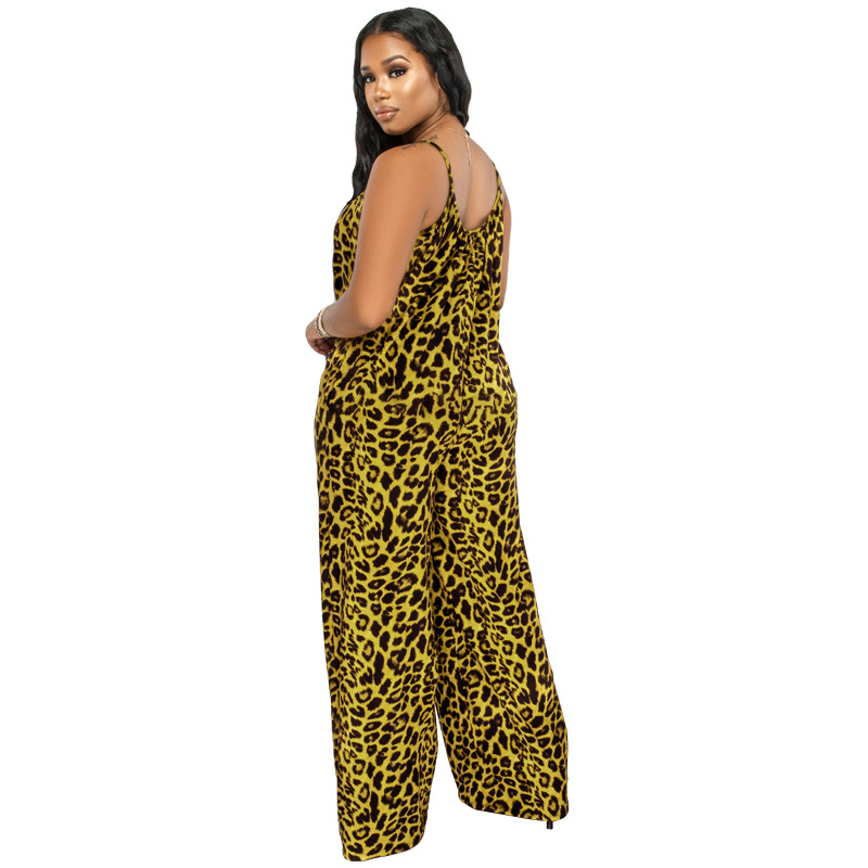 New Summer Leopard Print Casual Plus size Jumpsuit_voghion.com