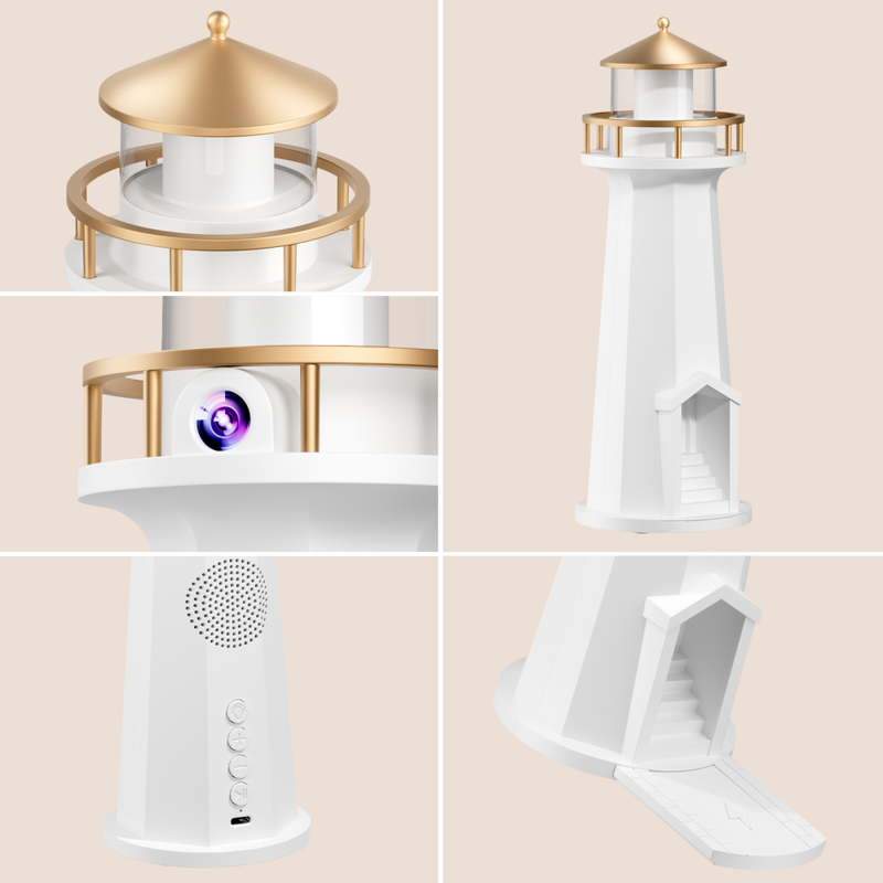 Night Light Moon Lamp Projection Lighthouse Lamps APP Control Blue Tooth Music Speaker Ambient Lights Birthday Festival Gift_voghion.com