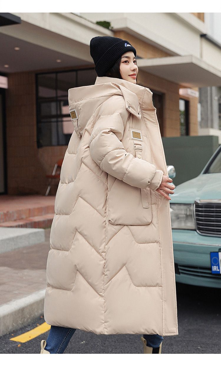 Women's Long Hooded Puffer Coat Winter Warm Oversized Parka Jacket With Pockets, Casual Streetwear Outerwear For Cold Weather_voghion.com