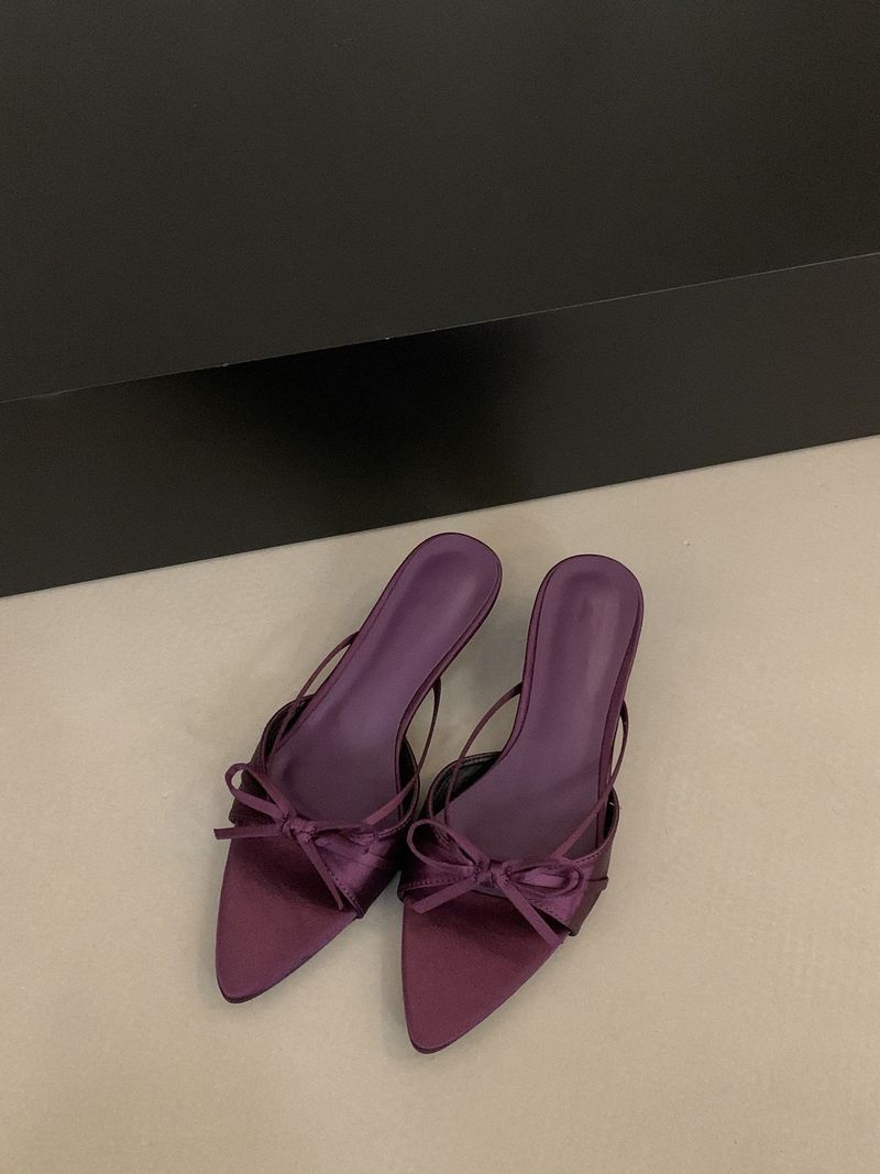 High Heel im französischen Stil mit kleiner Katzenschleife für Damen, 2025 neue Sommermode mit spitzen, offenen Zehensandalen_voghion.com