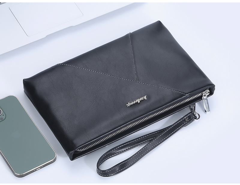 Portafoglio pochette porta carte di colore puro di grande capacità da uomo classico alla moda originale di design_voghion.com