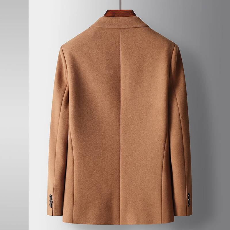 Erkek Giyim rahat takım elbise sonbahar ve kış yün tek batı yeni stil orta yaşlı ve genç insanlar düz renk iş yün takım elbise ceket_voghion.com