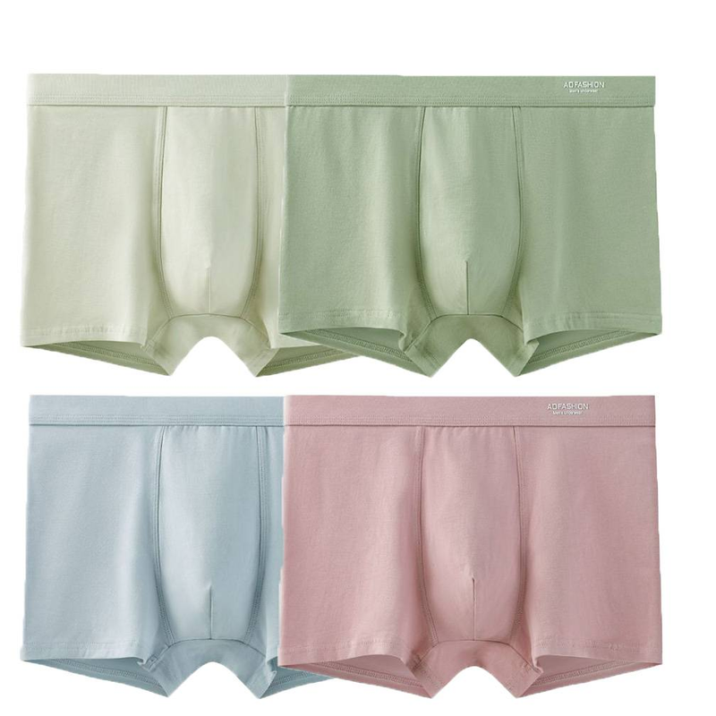 4-teiliges Set mit Boxershorts, große Größe, nahtlos, Baumwollfeile, Herren-Boxershorts, Sommer, dünner Abschnitt, Größe L-3XL_voghion.com