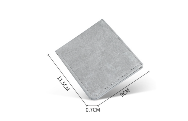 Men's Wallet Card Cases Simple Frosted Soft Leather Short Ultra-thin Wallet With Multi-card Suede Thin Folding_voghion.com