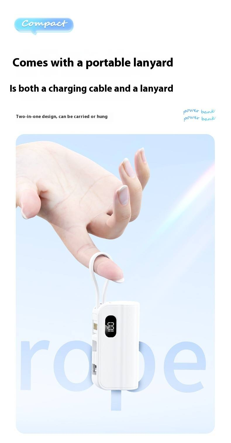 Mini-Kapsel-Powerbank 5000 mAh – ultraportables Ladegerät mit integriertem Kabel, kompakter externer Akku für iPhone und Android, reisefreundlich_voghion.com