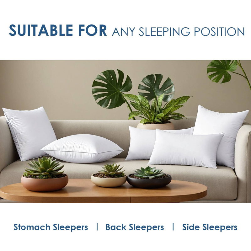 White Square Pillow (two Bubble Bags) Suitable For Bed Cushions, Sofa Cushions, Garden Cushions, Breathable, OKO-100 Certified_voghion.com