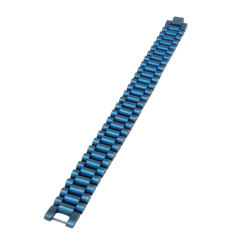Bracciale da uomo in acciaio inossidabile Hip Hop - Bracciale da polso con maglie geometriche in stile punk, colore nero, per uomo e donna, catena da orologio nera_voghion.com