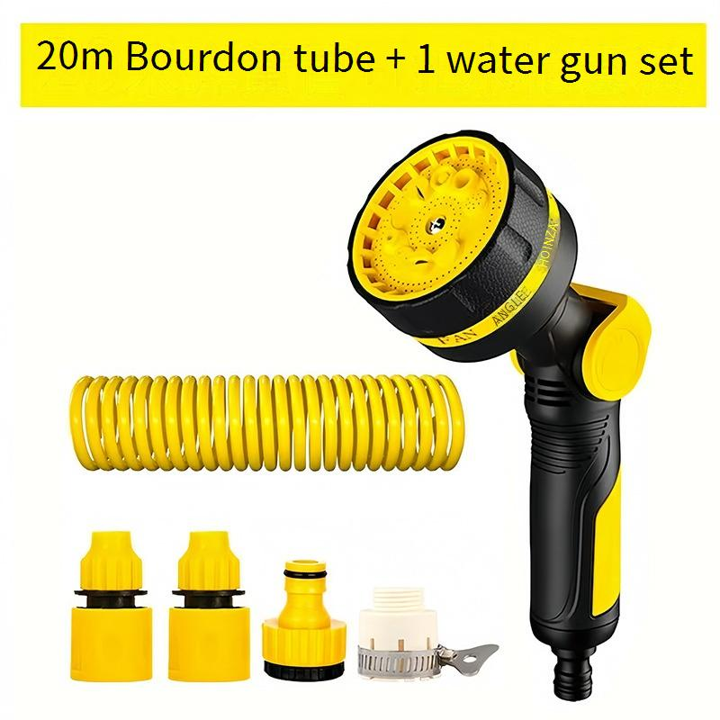 Expandable Garden Hose With Spray Gun Nozzle - 10M/20M Retractable Water Hose With 4 Adapters For Lawn, Car Washing & Outdoor Cleaning_voghion.com