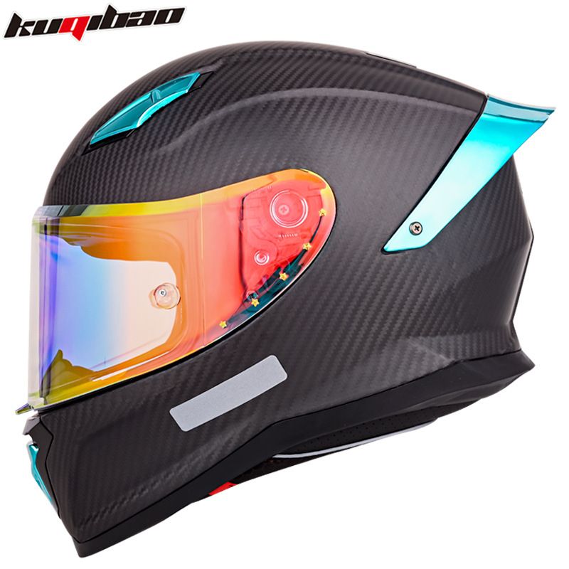 Casco de motocicleta de fibra de carbono KQIPOW: integral, tejido 3K/12K, con certificación DOT y 3C, ligero y de carreras para hombre y mujer._voghion.com