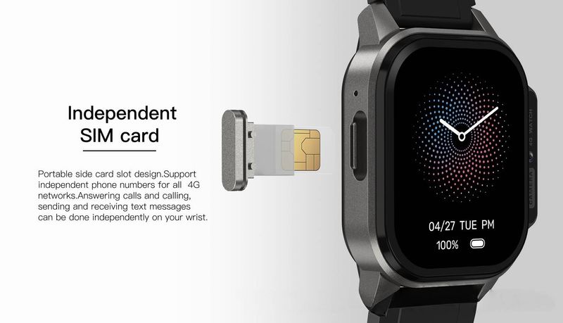 Smartwatch – 4G LTE-Anrufe, GPS-Tracking, Herzfrequenzmesser, wasserdicht, AMOLED-Display, Unisex-Outdoor-Sportuhr_voghion.com