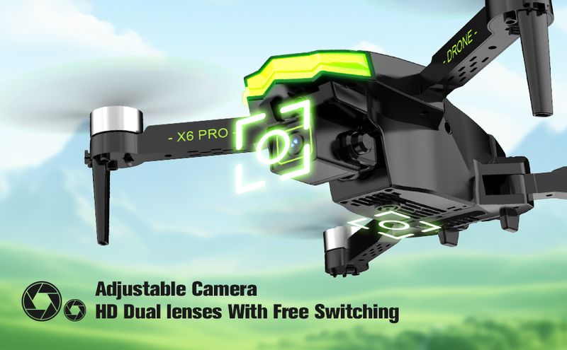 X6 PRO Drone, HD Dual Cameras, Dual Batteries, APP WIFI-FPV, One-key Takeoff, 360° Roll, Intelligent Obstacle Avoidance, Gifts For Boys And Girls_voghion.com