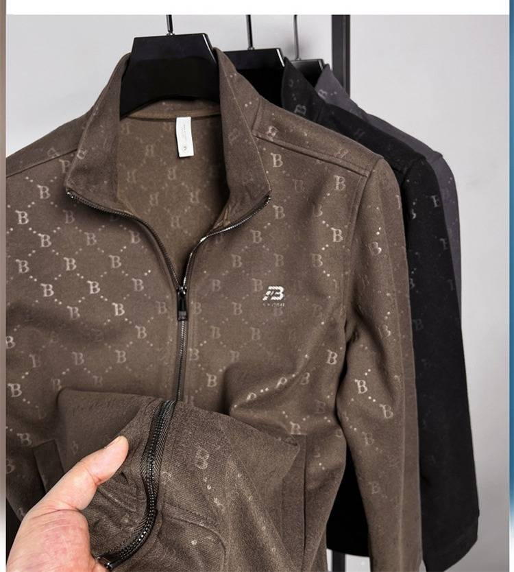 Schwerer Kapuzenpullover mit Reißverschluss für Herren – Hochwertiger Polyester-Fleece-Pullover mit minimalistischem Buchstabendruck, Langarm-Sweatshirt mit entspannter Passform für den Herbst_voghion.com