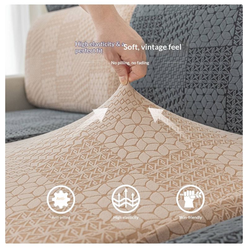 Copridivano elasticizzato – Copertura totale, tessuto in poliestere, vestibilità moderna per divano componibile, divano a due posti e poltrona (antiscivolo, lavabile in lavatrice)_voghion.com