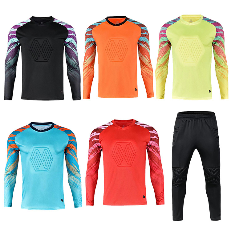 Fußball-Torwartanzug mit Ärmeln, Outdoor-Spiele, Trainingssport, langärmelige Hose für Atmungsaktivität und Schweißableitung_voghion.com