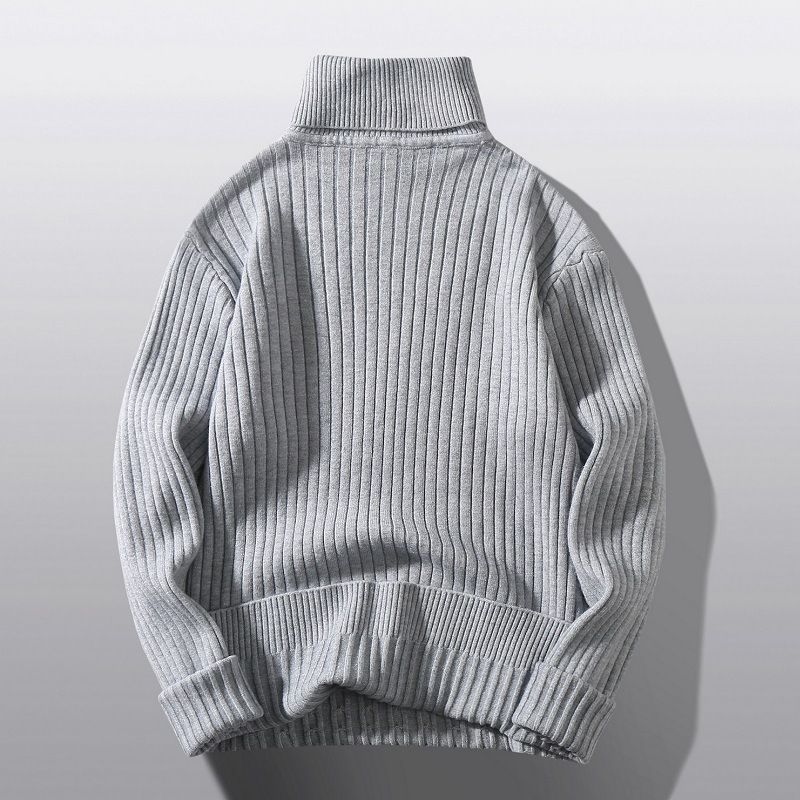 Men's Clothing Autumn And Winter Running Volume Sweater Men's High Collar Pullover New Flower Sweater Casual Knit Sweater Bottom Line Sweater Spot_voghion.com