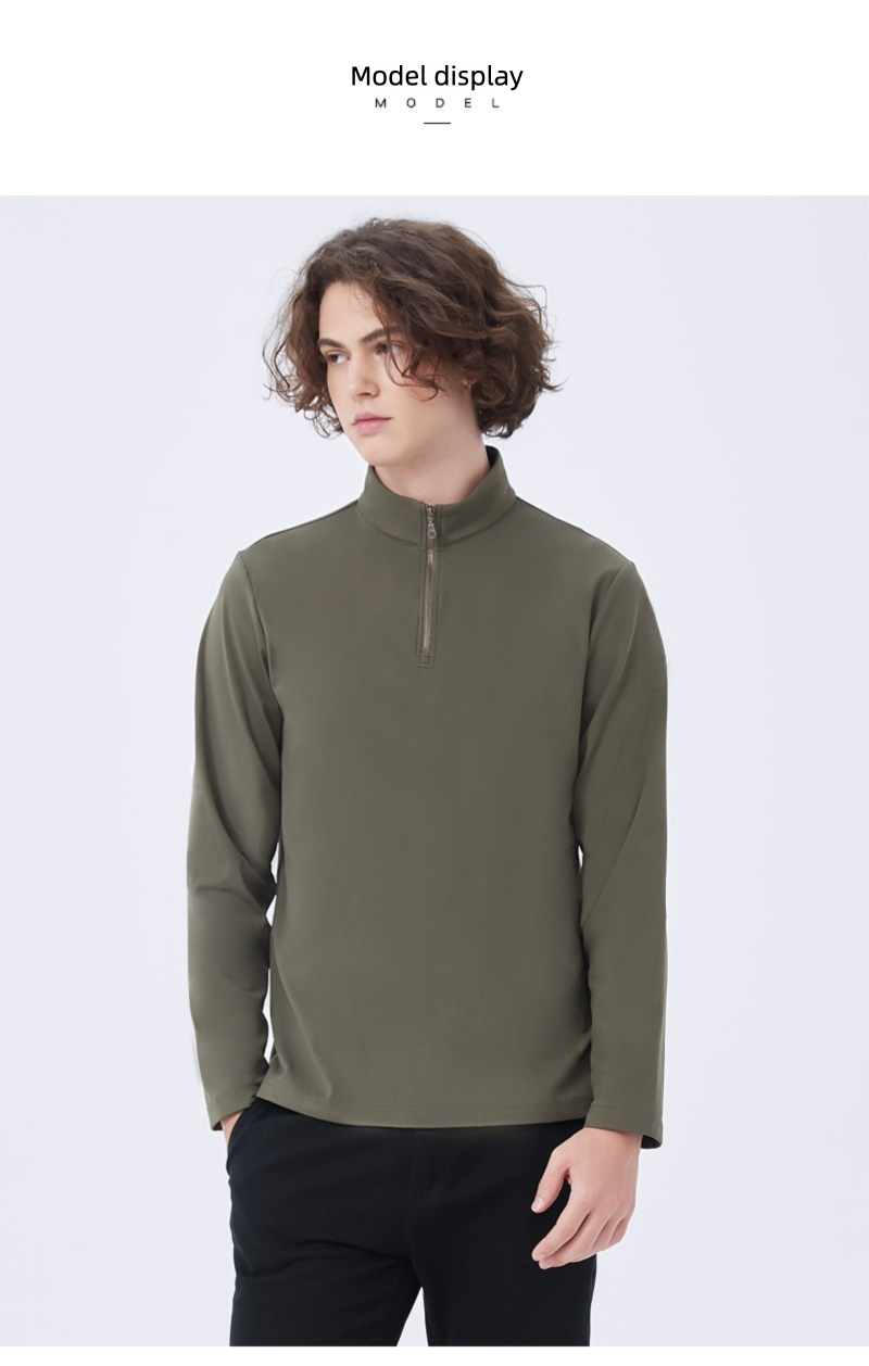 Hochwertiges Langarm-Shirt im Lulu-Stil aus Thermo-Fleece und Nylon mit hoher Elastizität für Herren, Sport-Sweatshirt mit halbem Reißverschluss für Herren_voghion.com