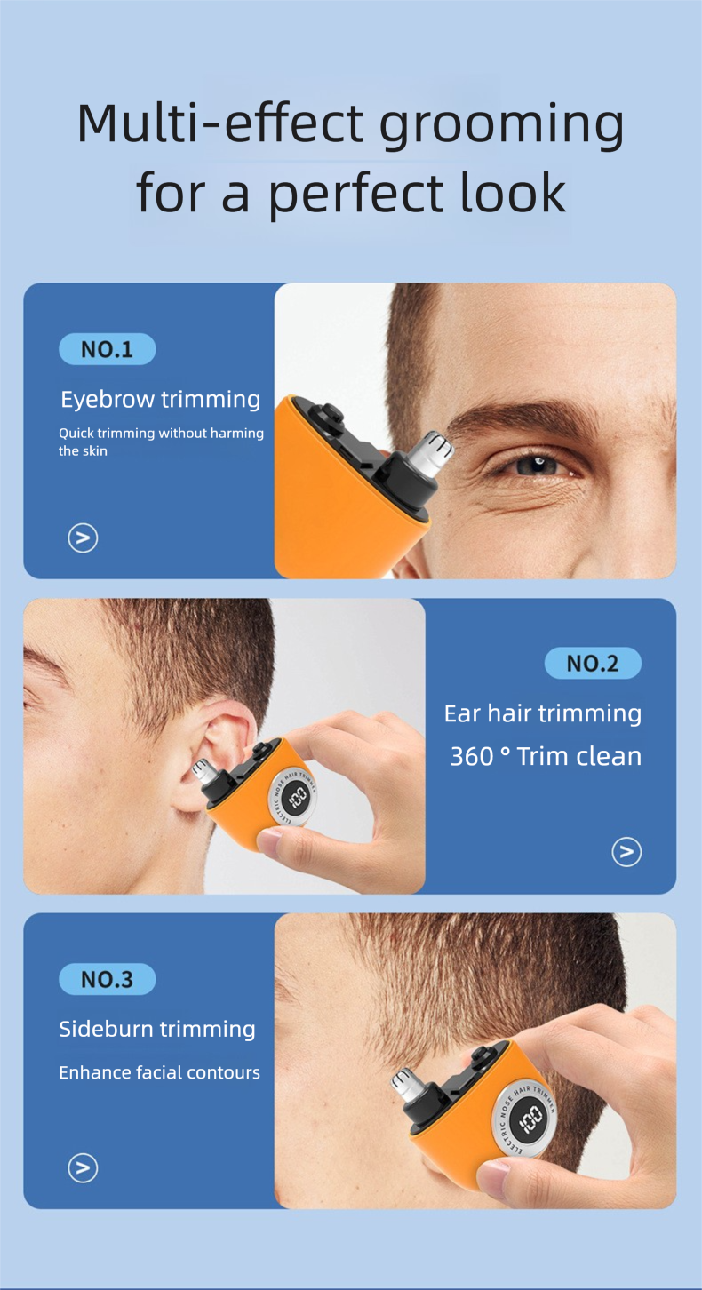 Neu Herren Clipper Mini Digital Display Elektrische Trimmer Tragbare Nase Haar_voghion.com