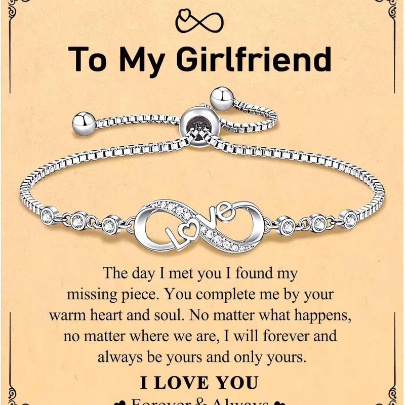 Braccialetto Infinite Love Loop Pull da donna, personalizzato Vera con micro pavé di zirconi_voghion.com