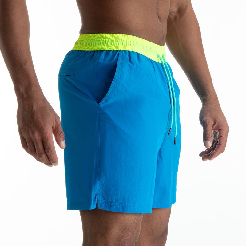 Pantaloncini da spiaggia da uomo in stile europeo - Impermeabili e foderati per spiaggia e nuoto (cavallo con tassello, vestibilità ampia, asciugatura rapida, nero/blu, dalla S alla XXL)_voghion.com