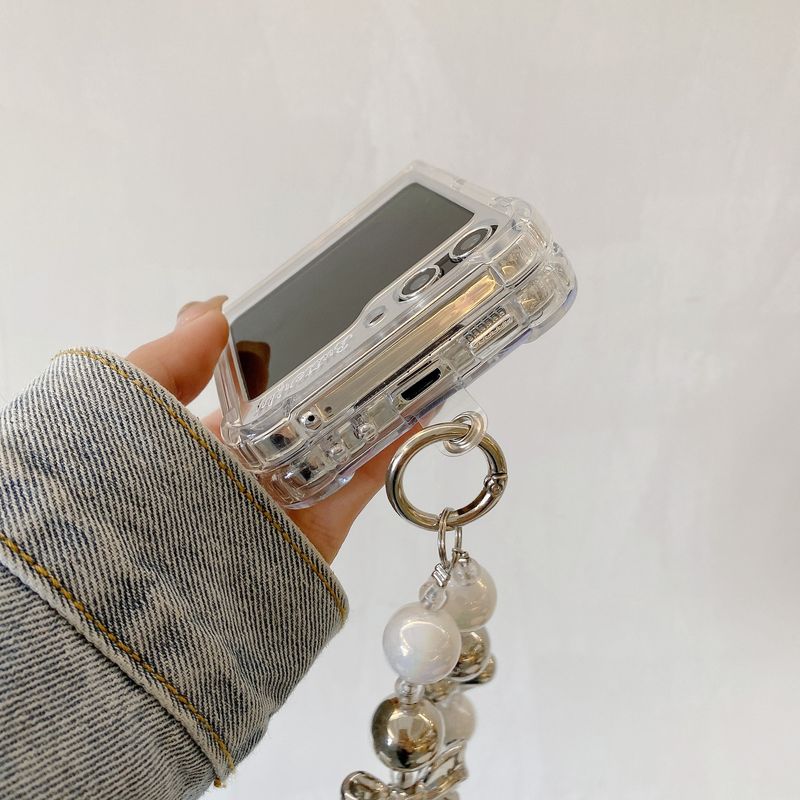 Mirror Blue Butterfly for Samsung ZFlip 5 phone case ZFlip 4/3 fold folding screen protector cover Japan and South Korea_voghion.com
