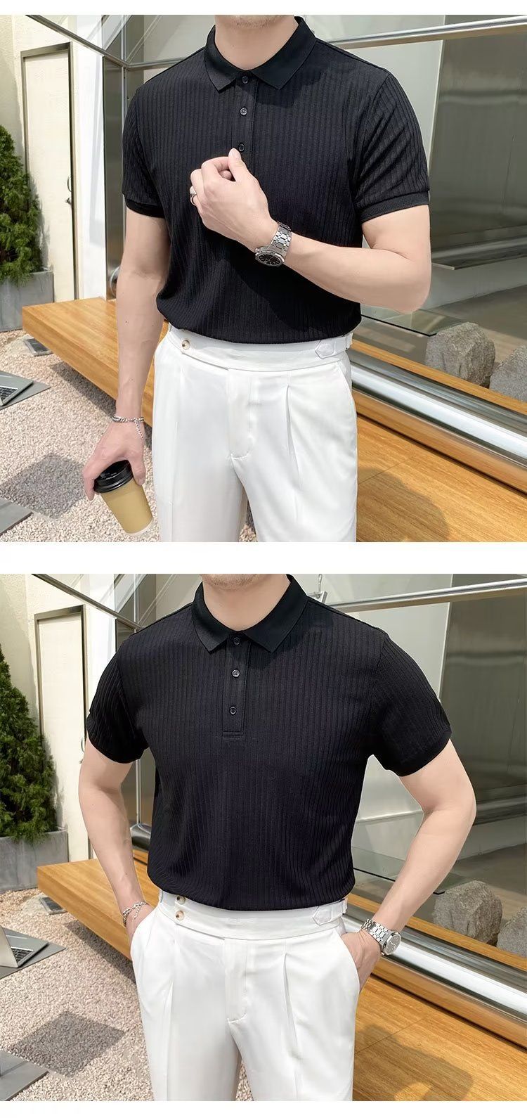 Männerkleeder Summer Kuerzärmlech Poloshirt Männer Mark locker Stil Design Nische Tops Ins T-Shirt Männer_voghion.com