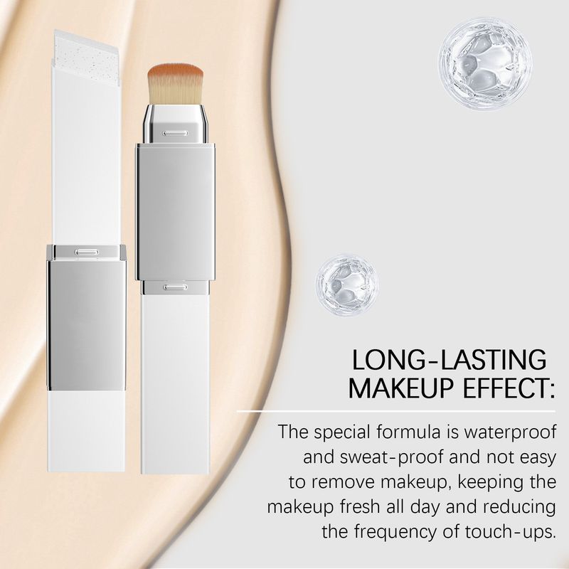 Elfenbeinweißer 2-in-1-Foundation-Stick mit Farbwechsel, leicht, feuchtigkeitsspendend, matt, klar und natürlichem Finish_voghion.com