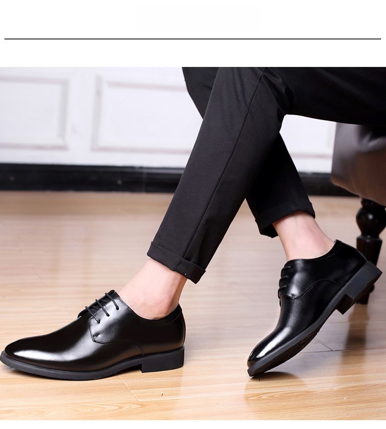 Chaussures en cuir pour hommes printemps et automne nouvelles chaussures d'affaires formelles décontractées pour hommes bureau britannique jeunesse mariage du marié_voghion.com