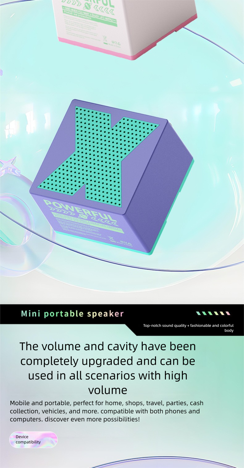 x1 Subwoofer Mini Portable Outdoor Lange Batterie Lebensdauer Desktop Hochwertige Bluetooth Lautsprecher_voghion.com