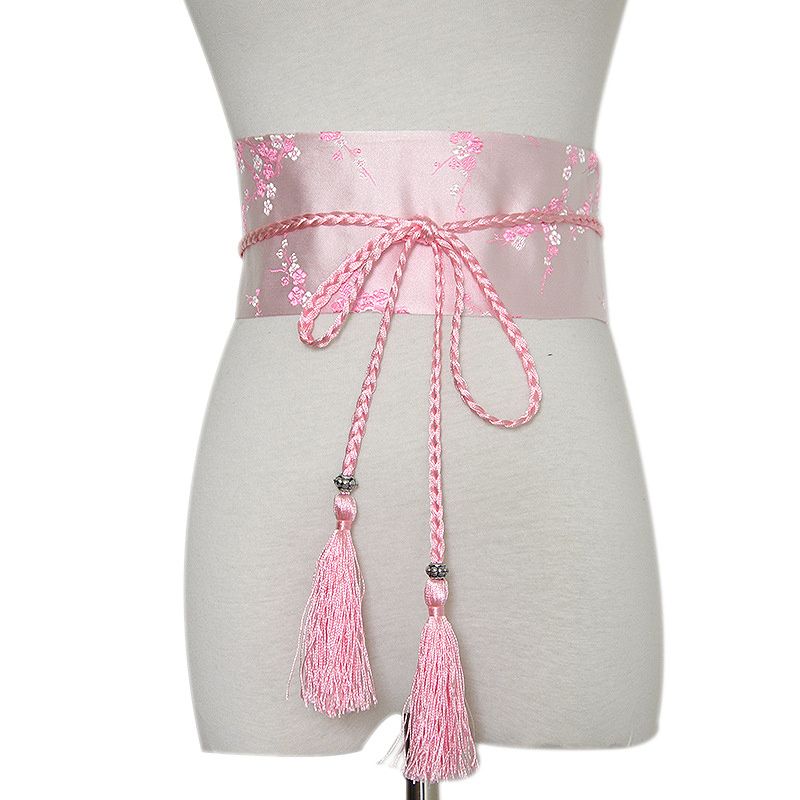 Kimono japonais à pompons Rero pour femmes, large corset, ceinture, mode, imprimé floral, Yukaa, ceinture, cravate, style ethnique_voghion.com
