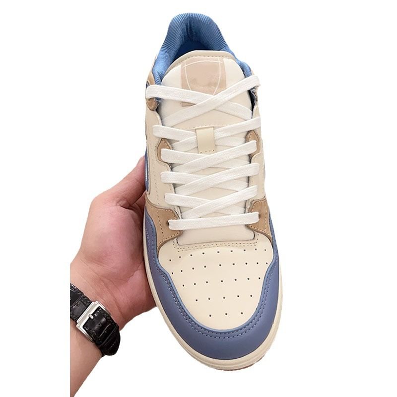 2024 Nuove scarpe sportive per il tempo libero D Family Couple B57 con suola spessa in vera pelle con lacci e blocchi di colore, per uomo e donna_voghion.com