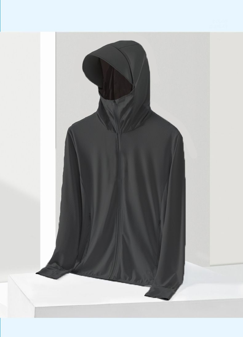 Herrenbekleidung Sonnenschutzkleidung Herren Neue Sommer Dünne Eisseide Atmungsaktive Sonnenschutzkleidung Herren Outdoor Angeln Dünne Krempe Jacke_voghion.com
