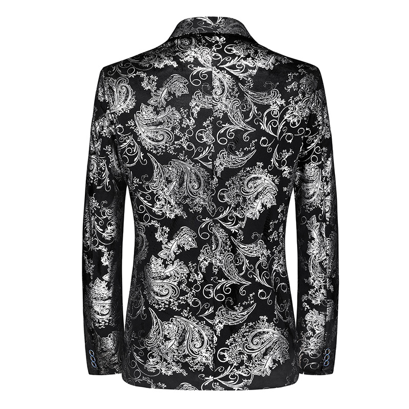 CT 2025 Neue Herren Casual Frühling und Herbst Mode Goldfolie Slim Fit Langarm Einreiher Anzug_voghion.com