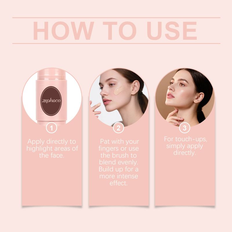 Zephoco Champagnerrosa Doppelseitiger Stift für das tägliche Make-up in der Atmosphäre, natürliche Farbe, langanhaltend, feuchtigkeitsspendend, trocknet nicht aus_voghion.com