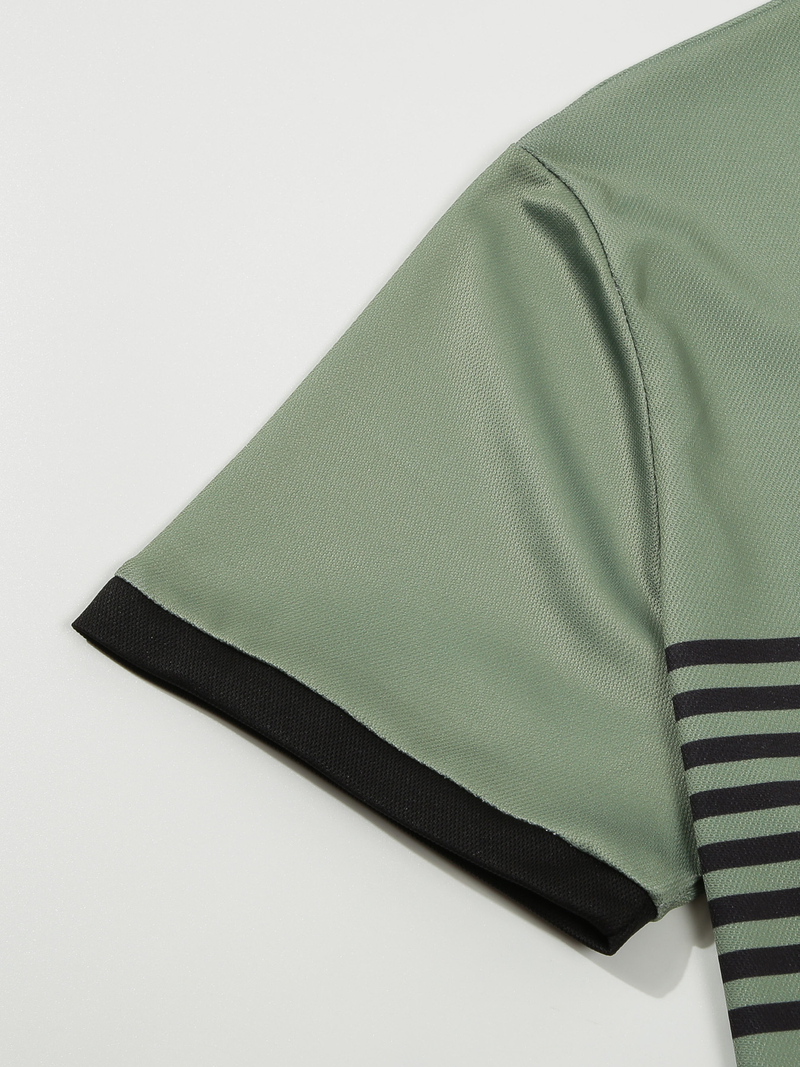 New Summer Men Casual Short Sleeve Lapel Business Polo Shirt 3D Digital Print Stripe Polo Shirt Sport Button Pullover Tops_voghion.com