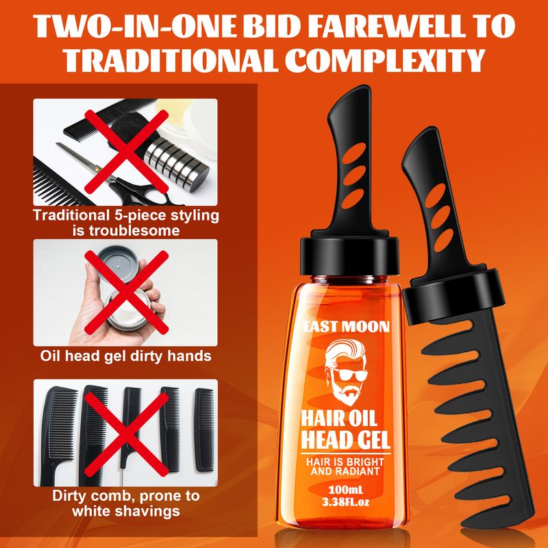 2 In 1 Wash With Wide Men Long Lasting Oil Hair Styling Cream Liquid Fluffy Comb 100Ml_voghion.com